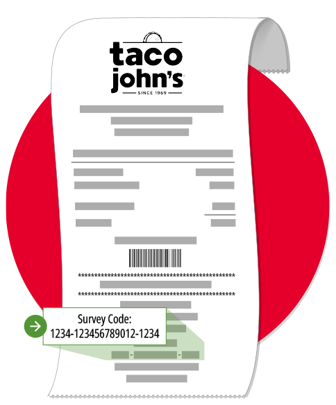 the survey code is located near the bottom of your receipt